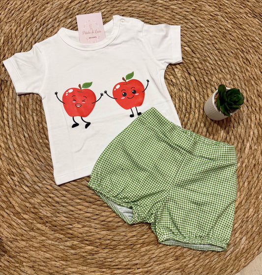 Conjunto Manzanas con Pantalon de Cuadros
