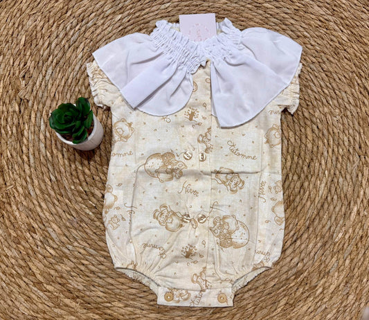 Pelele de Cuello Capa Estampado Camel